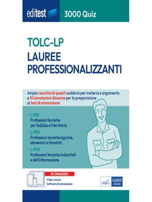 cover image of EBOOK- 3000 Quiz TOLC LP Lauree professionalizzanti
